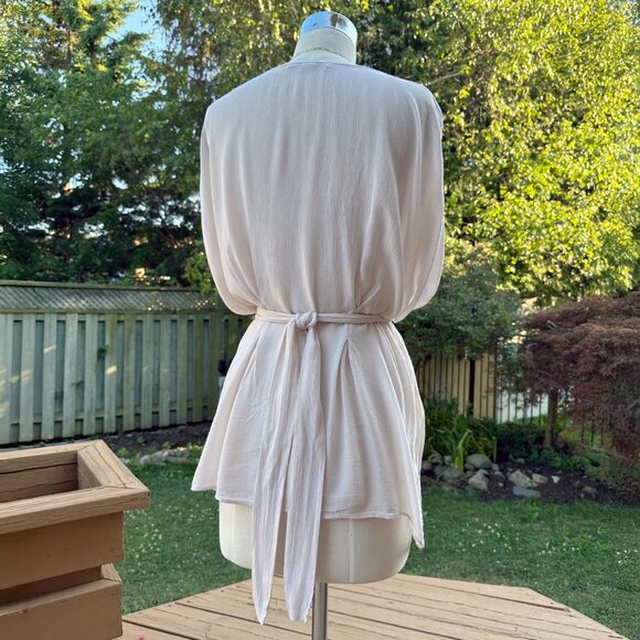 AllSaints Romantic Flowy Blush Pink Nevis Top Blouse Tunic - Size US 6 / Small - Picture 4 of 6